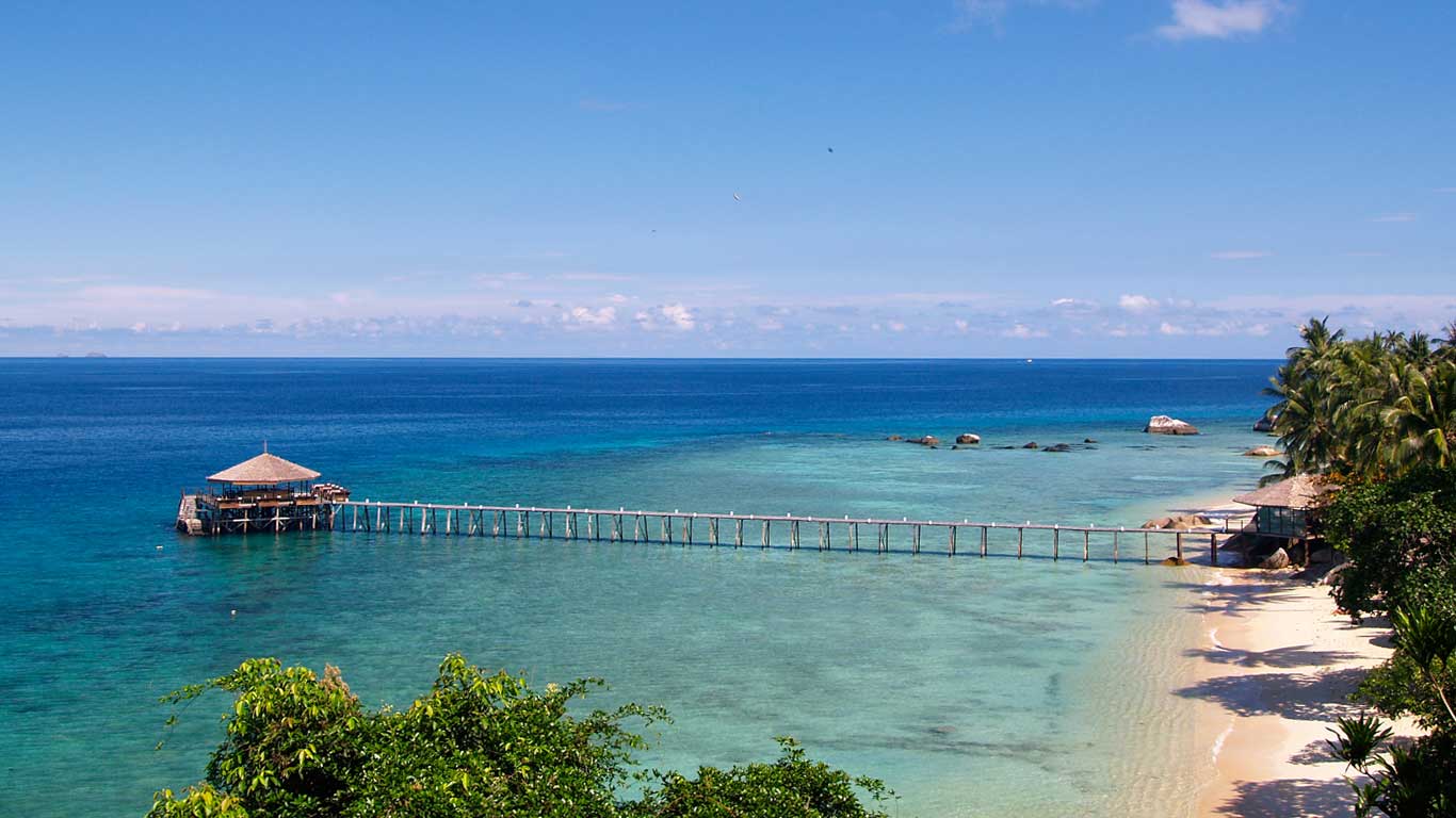 Japamala with Tioman Island Background Scene